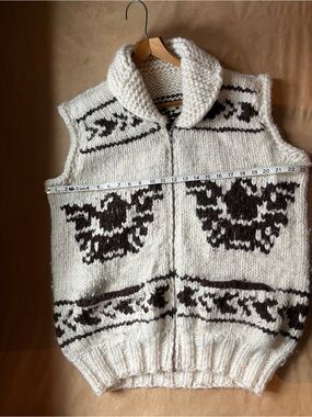 Cowichan Sweater Vest. Handknit Zip-Front Men's Sweater Vest